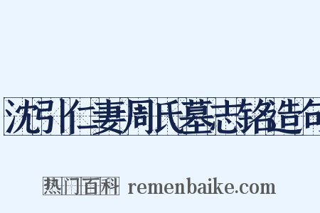 沈引仁妻周氏墓志铭造句是什么意思的图片